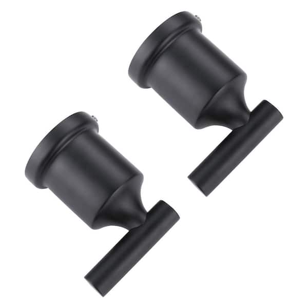 VEVETTA (2 Pack) Wall Mount Stainless Steel J-Hook Towel Hook Bath Hook in Matte Black