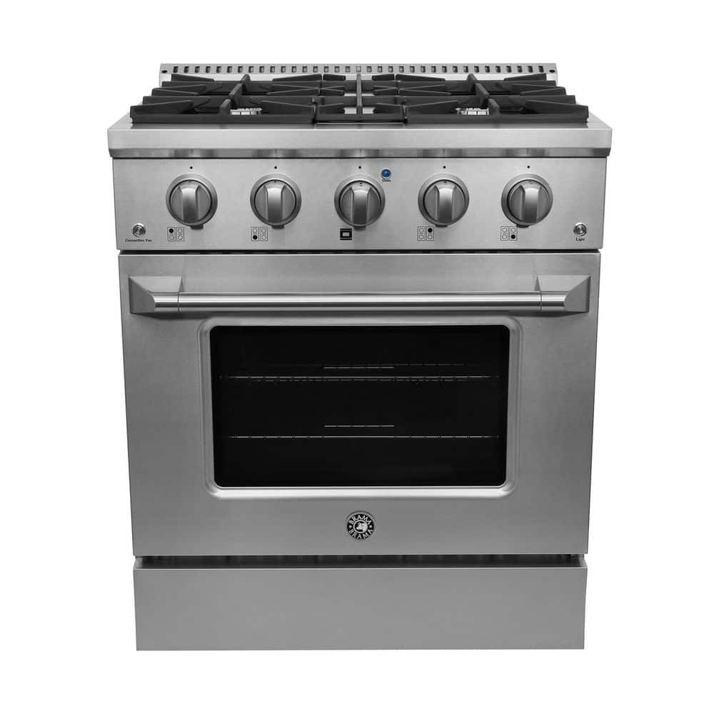 Brama 30 in. 4 Burners Freestanding Gas Range in Stainless Steel