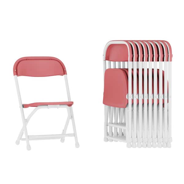 Carnegy Avenue Burgundy Kids Plastic Folding Chairs (Set of 10)