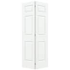 30 in. x 80 in. Colonial Primed Textured Molded Composite MDF Closet Bi-Fold Door