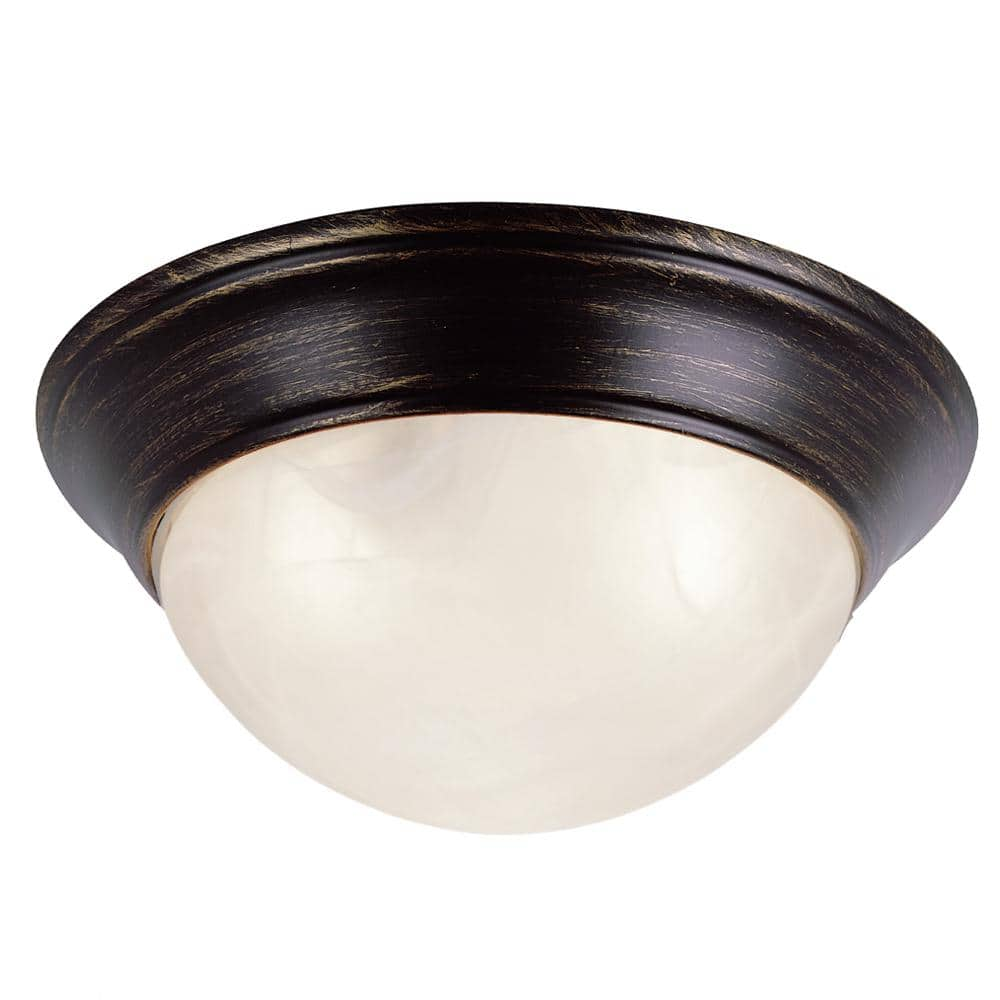 UPC 736916513364 product image for Athena 16 in. 3-Light Oil Rubbed Bronze Flush Mount Ceiling Light Fixture with M | upcitemdb.com