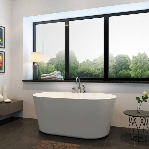 Coral 56 in. Acrylic Freestanding Flatbottom Non-Whirlpool Bathtub in White All-in-One Kit Coral 56 in. Acrylic Freestanding Flatbottom Non-Whirlpool Bathtub in White All-in-One Kit