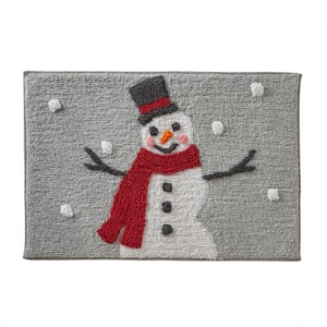 Multi-Colored Cotton Rectangular 20 in. x 30 in. Whistler Snowman Rug