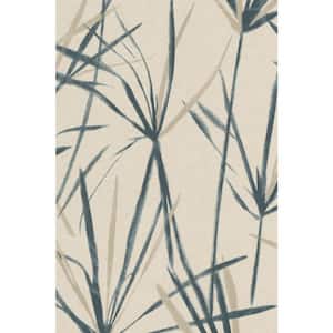 Dreamy Dandelion Petals Wallpaper Stonewashed Indigo & Beige Paper Strippable Roll (Covers 57 sq. ft.)
