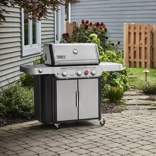 Weber Genesis S-335 3-Burner Propane Gas Grill in Stainless Steel with Side  Burner 35400001 - The Home Depot