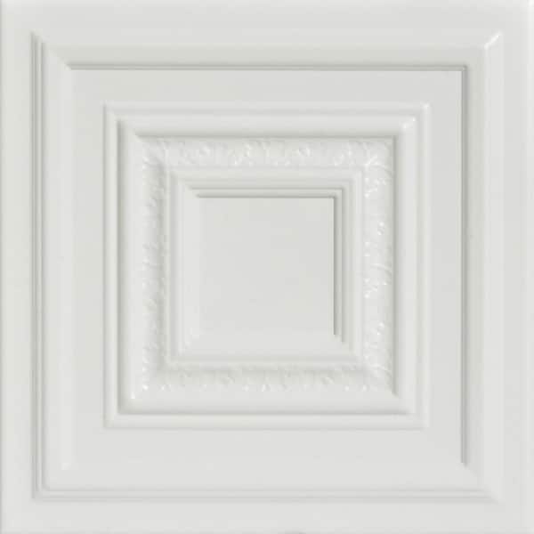 A La Maison Ceilings Chestnut Grove Dove White 1.6 ft. x 1.6 ft ...