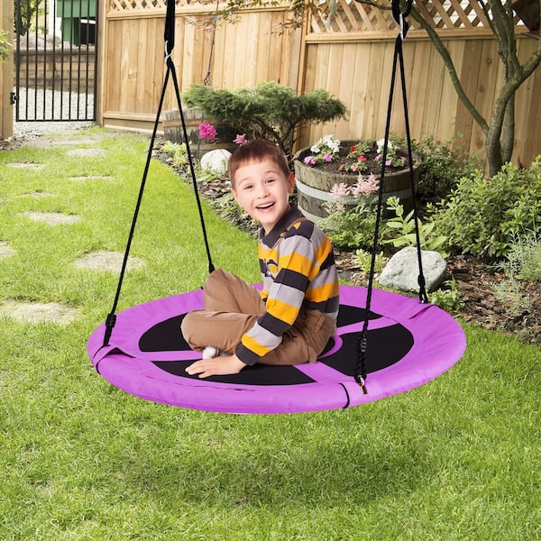 Costway 40 Flying Saucer Tree Swing Indoor Outdoor Play set-Purple