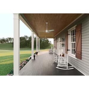 Cabo Frio 52 in. Indoor/Outdoor Fresh White Ceiling Fan For Patios or Bedrooms