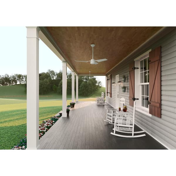 Cabo Frio 52 in. Indoor/Outdoor Fresh White Ceiling Fan For Patios or Bedrooms