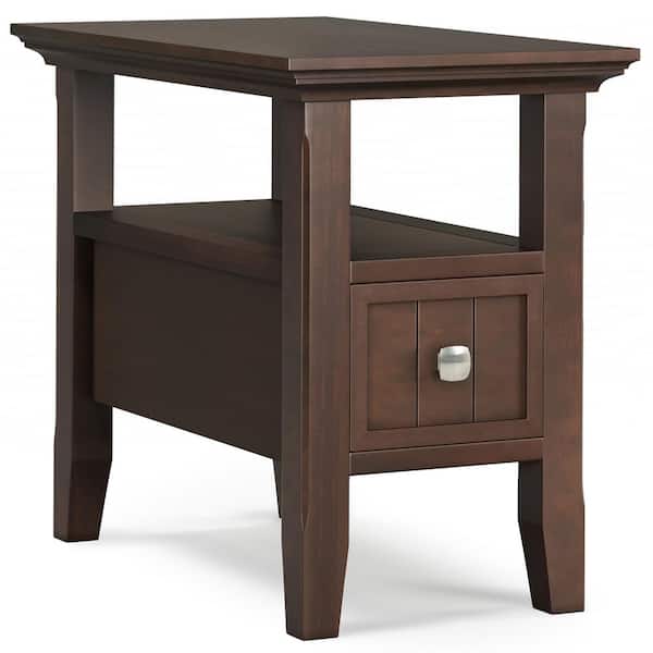 Acadian 14 in. W Brunette Brown Narrow Side Table with Drawer