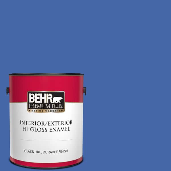 BEHR PREMIUM PLUS 1 gal. #P530-6 Indigo Batik Hi-Gloss Enamel Interior/Exterior Paint