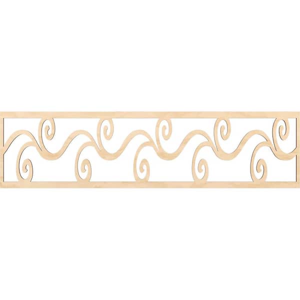 Ekena Millwork Tilden Fretwork 0.25 in. D x 47 in. W x 12 in. L Birch Wood Panel Moulding