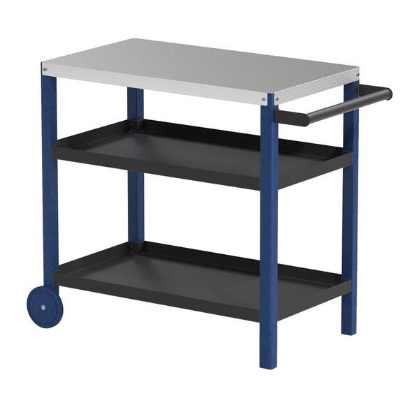 Weber SmokeFire EX6 Folding Front Shelf - Stainless Steel Prep Table For Grill