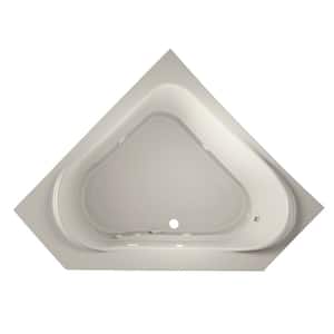 Capella 60 in. x 60 in. Neo Angle Whirlpool Bathtub with Center Drain in Oyster