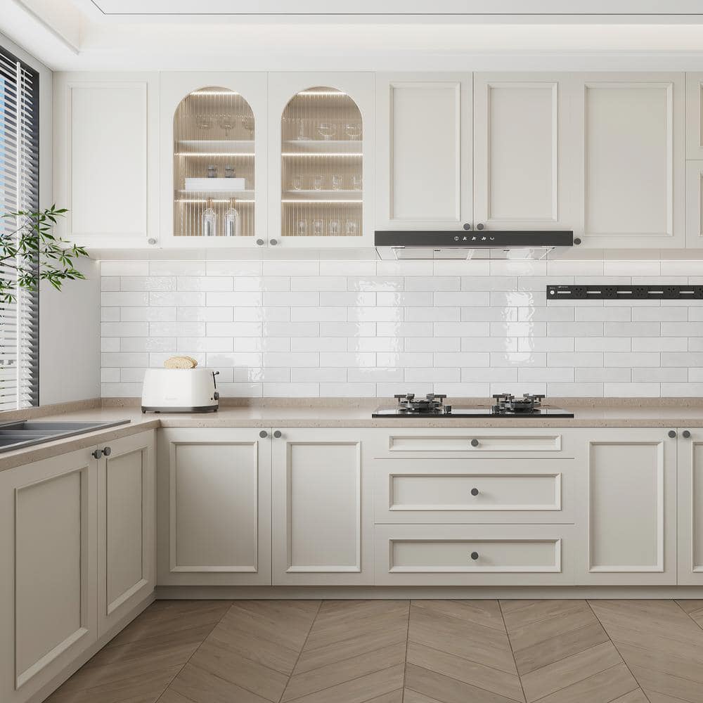 White Glossy 3x12 Rectified Ceramic Wall and Floor Tile