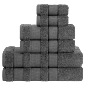 Luxury Salem Collection, 6 Piece Bath Towel Set, Dark Grey