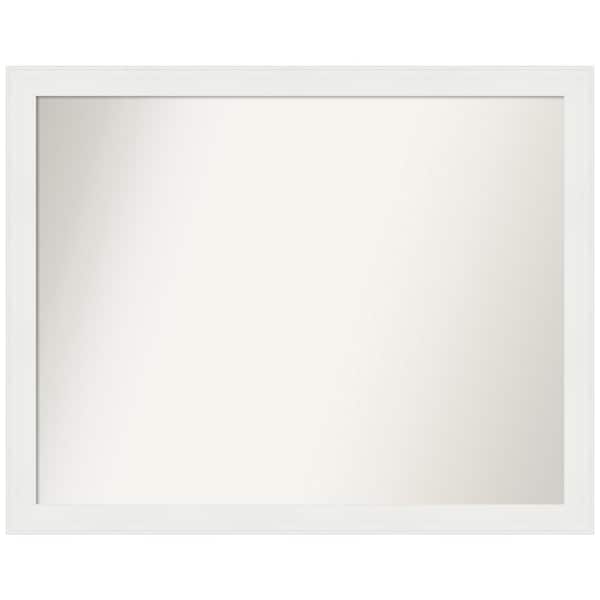 Amanti Art Vanity White Narrow 39.5 in. x 31.5 in. Custom Non-Beveled Recycled Polystyrene Framed Bathroom Vanity Wall Mirror