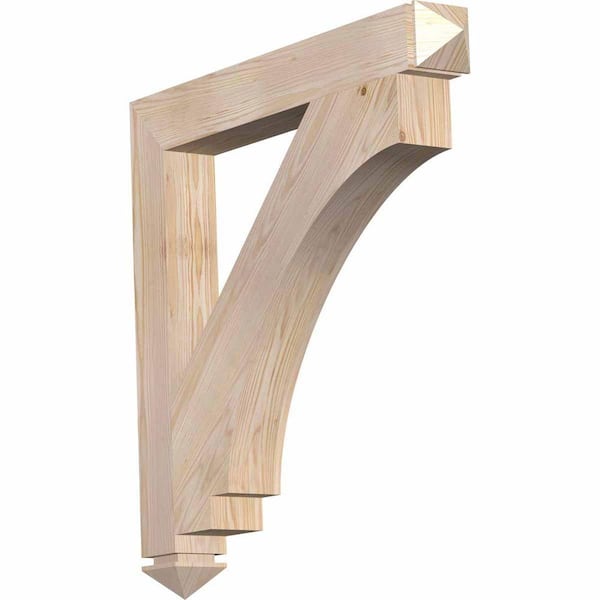 Ekena Millwork 3.5 in. x 30 in. x 30 in. Douglas Fir Imperial Arts and Crafts Smooth Bracket