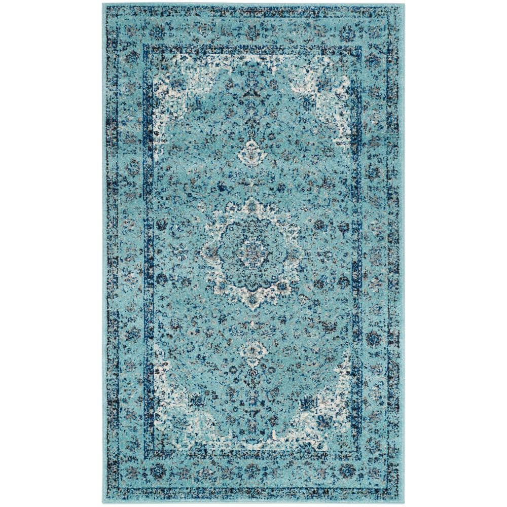 Evoke Doormat 3 ft. x 5 ft. Light Blue Border Area Rug price history on PriceWatchPro