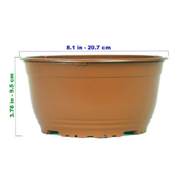 TEKU 8 Inch Bowl Planter Terracotta Color Plastic Round Planter (3 Pack)  VSA219243 - The Home Depot