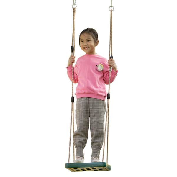 Adjustable Plastic Standing Swing, Outdoor Kids Playground Stand Up Swing, Green
