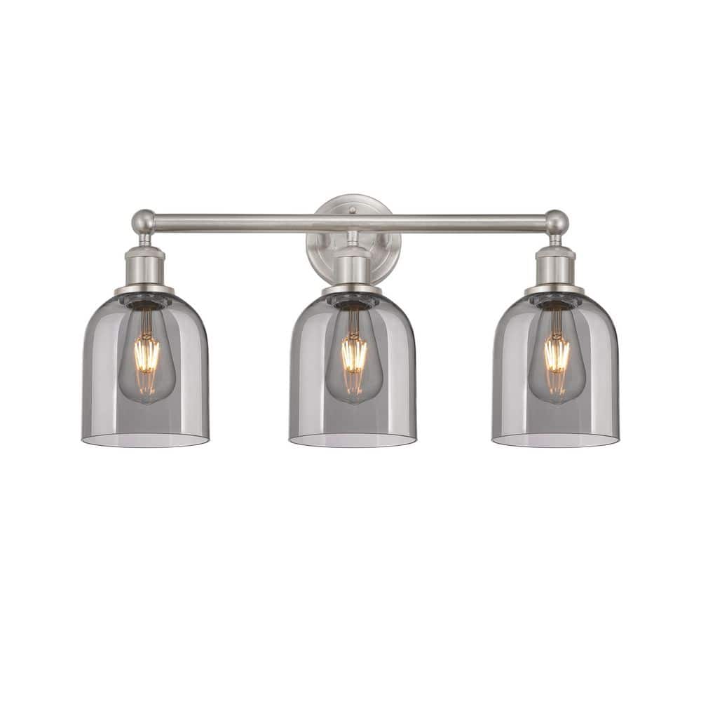 Bella 23.5 in. 3-Light Brushed Satin Nickel Vanity Light with Glass Shade price history on PriceWatchPro