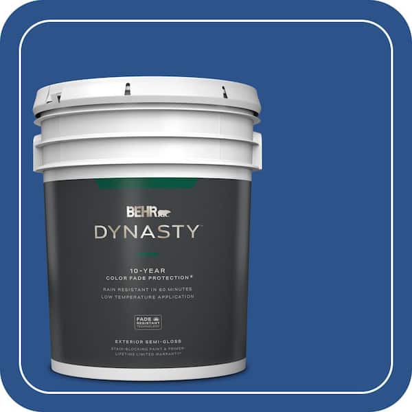 BEHR DYNASTY 5 gal. #P520-7 Flashy Sapphire Semi-Gloss Exterior Stain-Blocking Paint & Primer