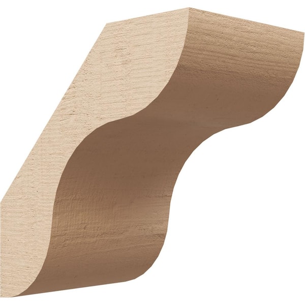 Ekena Millwork 5 in. x 8 in. x 8 in. Carmel Rough Cedar Woodgrain Timberthane Polyurethane Knee Brace, Primed