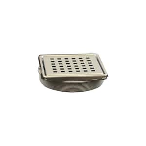 4 in. Chrome Drain Cover (with Square Grid Pattern)