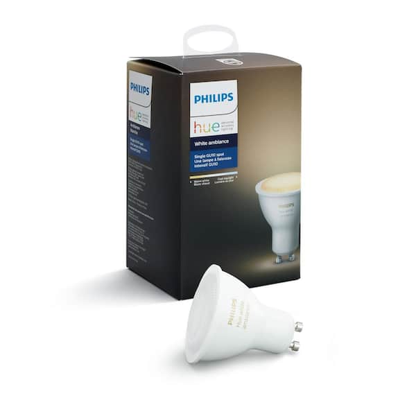 Philips:Philips Hue White Ambiance GU10 LED 60W Equivalent Dimmable Smart Wireless Light Bulb