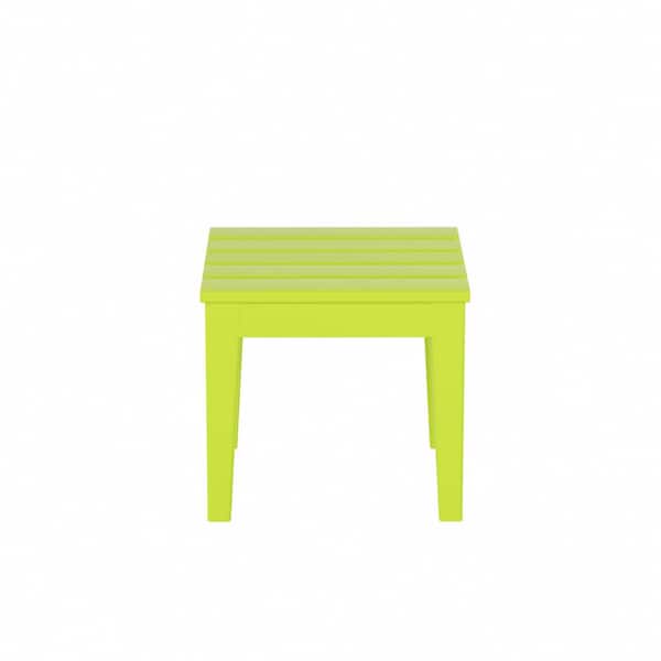 Shoreside Lime Square HDPE Plastic 18 in. Modern Outdoor Side Table