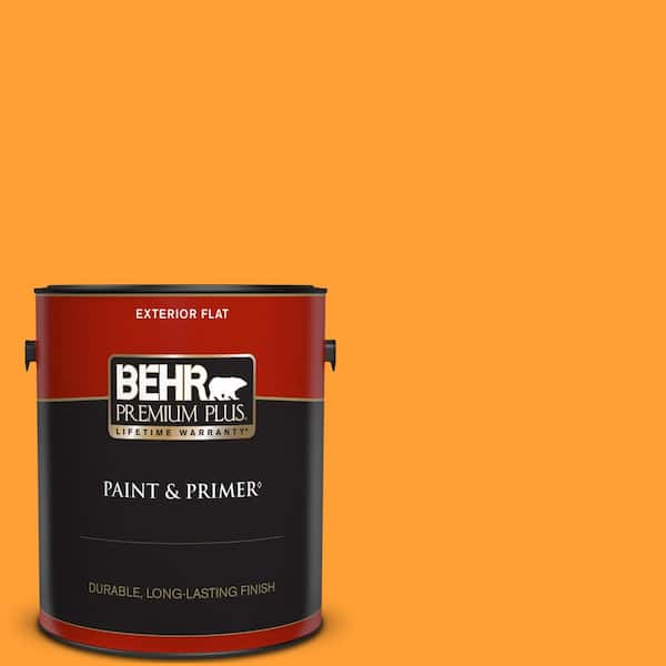 BEHR PREMIUM PLUS 1 gal. #P250-7 Blazing Bonfire Flat Exterior Paint & Primer