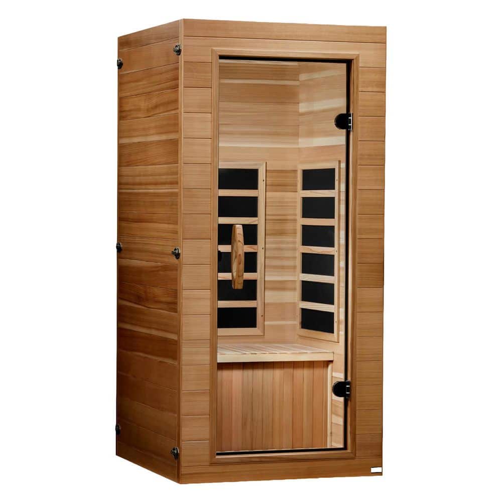 Elite 1-Person Indoor Hemlock Wood Compact Far Infrared Sauna with Ultra-Low EMF