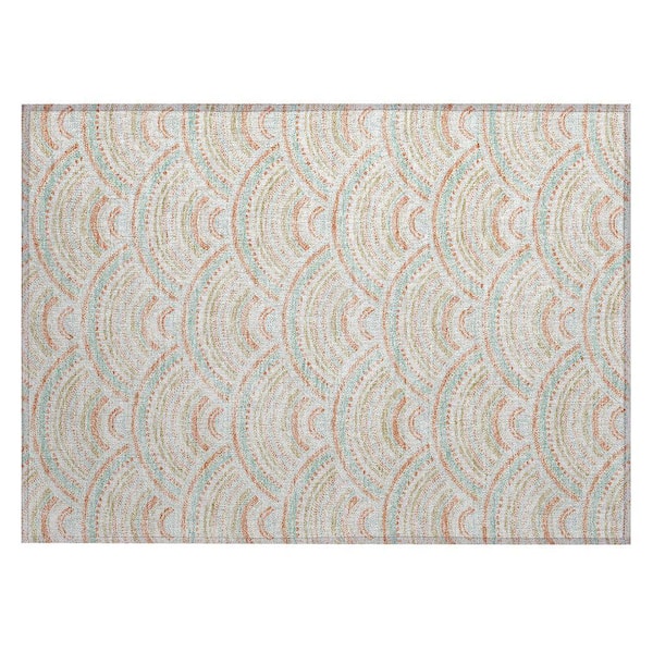Chantille Machine Washable Indoor/Outdoor Abstract ACN984 Linen 1 ft. 8 in. x 2 ft. 6 in. Area Rug