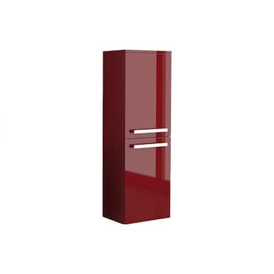 Ambra 14-9/50 in. W Wall Mounted Linen Cabinet in Glossy Red