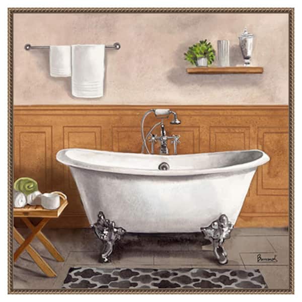 Amanti Art Serene Bath I by Bannarot 30 in. W x 30 in. H Canvas Float Frame in Bronze