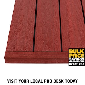 1/12 ft. x 1 ft. Quick Deck Composite Deck Tile Straight Trim in Swedish Red (4-Pieces/Box)