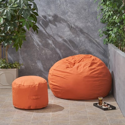 Orange Outdoor Poufs Patio Furniture The Home Depot