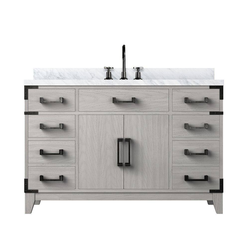Fossa 48 in W x 22 in D White Oak Single Bath Vanity with Carrara Marble Top, and Faucet Set price history on PriceWatchPro