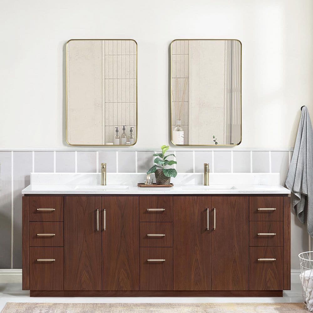 ROSWELL San 84 in.W x 22 in.D x 33.8 in.H Double Sink Bath Vanity