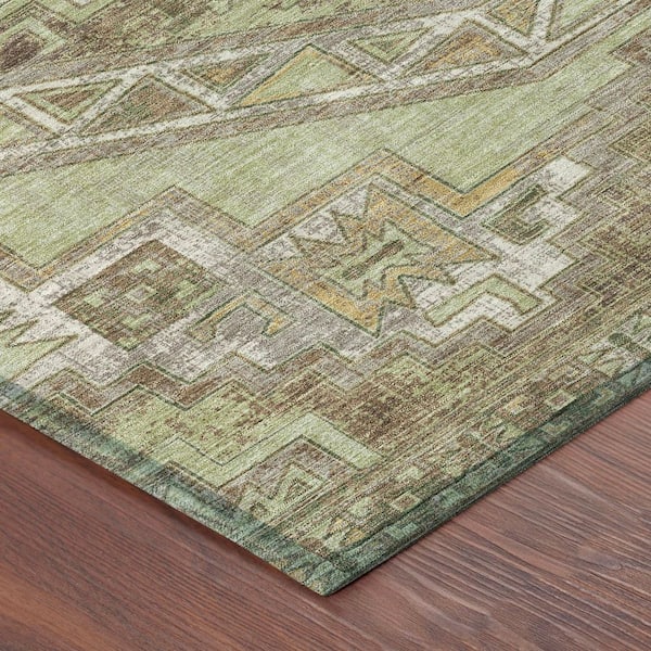 Chantille Machine Washable Indoor/Outdoor Abstract ACN2794 Aloe 5 ft. x 7 ft. 6 in. Area Rug
