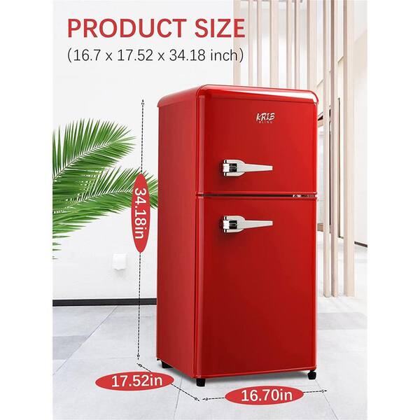 Krib Bling 16.7 in. 3.5 cu.ft. Compact Mini Refrigerator in Red
