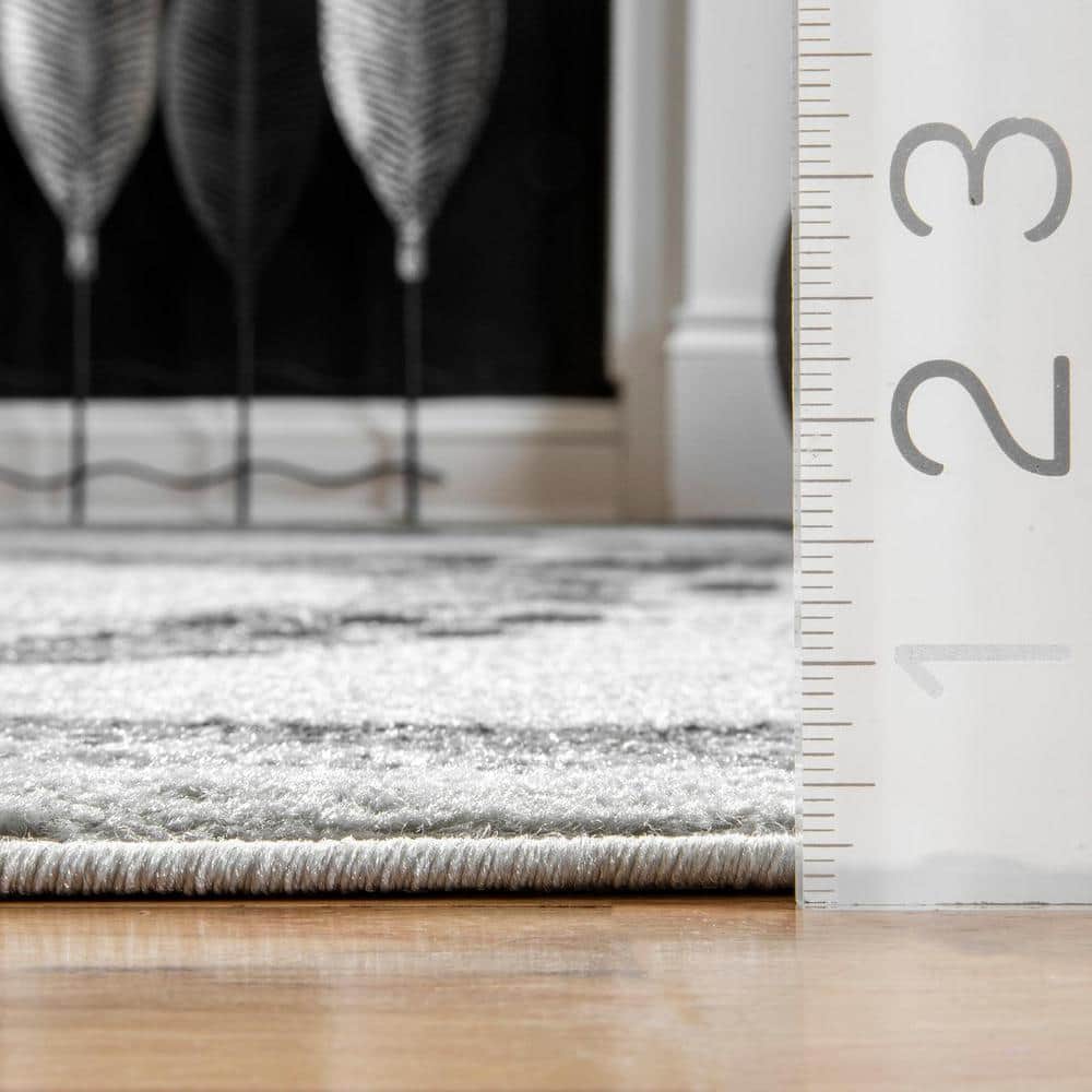 Gray Flat Woven Reversible Synthetic Rectangular Rug