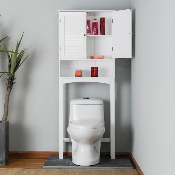 Sierra 25 in. W x 64 in. H x 8 in. D White Over-the-Toilet Storage