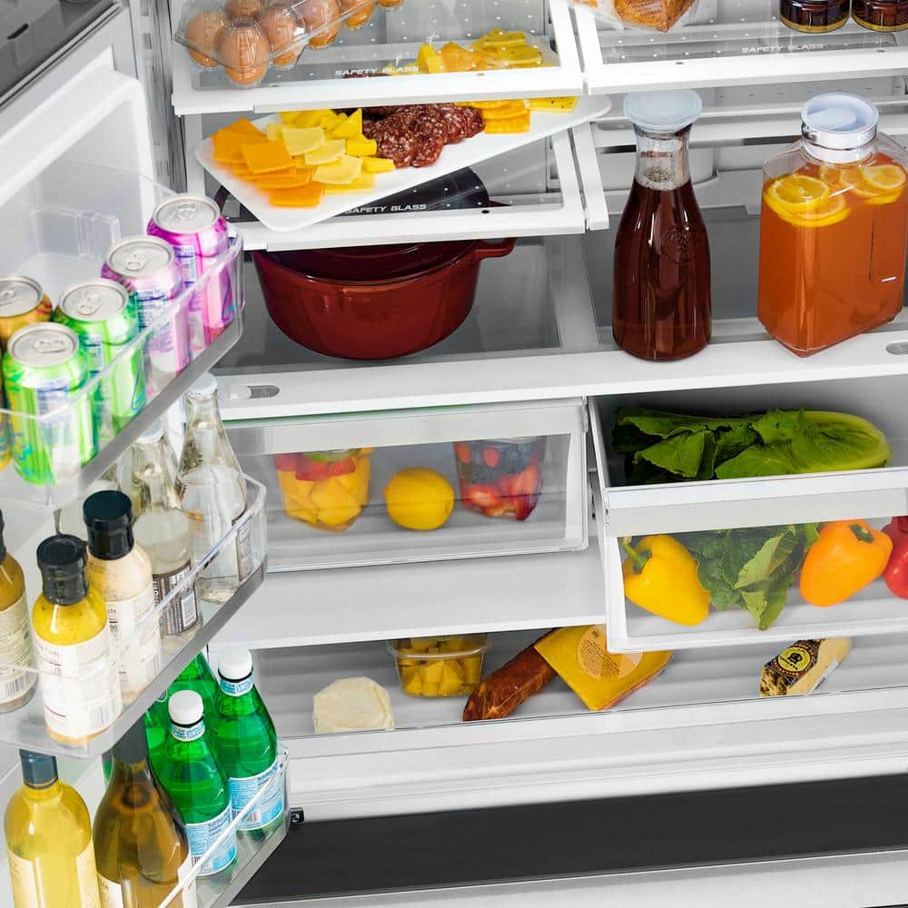 ZLINE 36" Stainless Steel French Door Refrigerator with Gold Accents