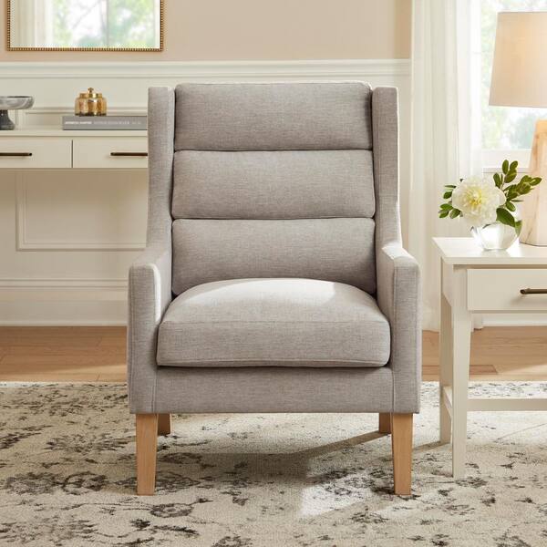 gray upholstered accent chair