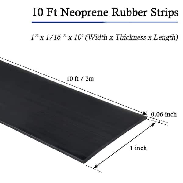 Rubberen strips, zelfklevende rubberen mat, 80 mm (B) x 1,5 mm (s) x 3 m (l) neopreen, rubberen matten, rubberen plaat, massief rubber, rubberen
