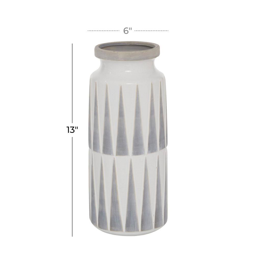 Elegant Dove Gray Ceramic Bouquet Vase 13''