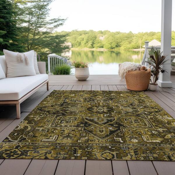 2' x 3' Area Rug, Boho Non-Skid Rubber Backing Large Rectangle Rugs -  Living Room Bedroom Home Office Ethnic Flower Pattern Tribal Geometric  Print