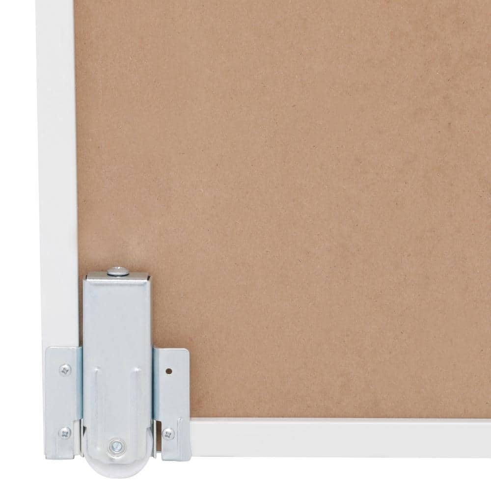 White Prefinished Mirrored Glass Smooth Sliding Closet Door, 60x80 inches